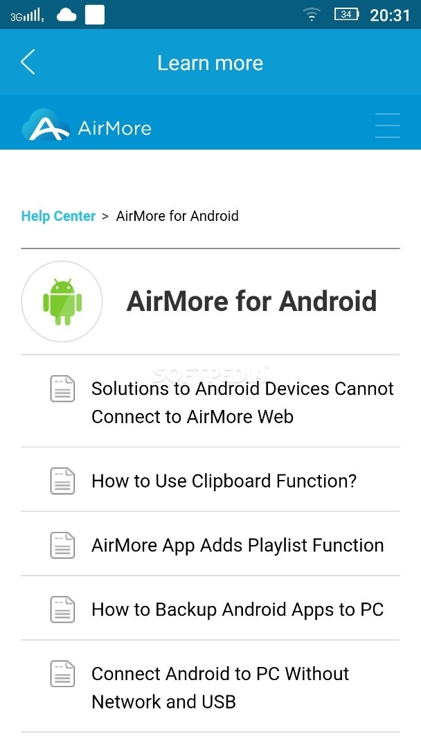 location of airmore app android