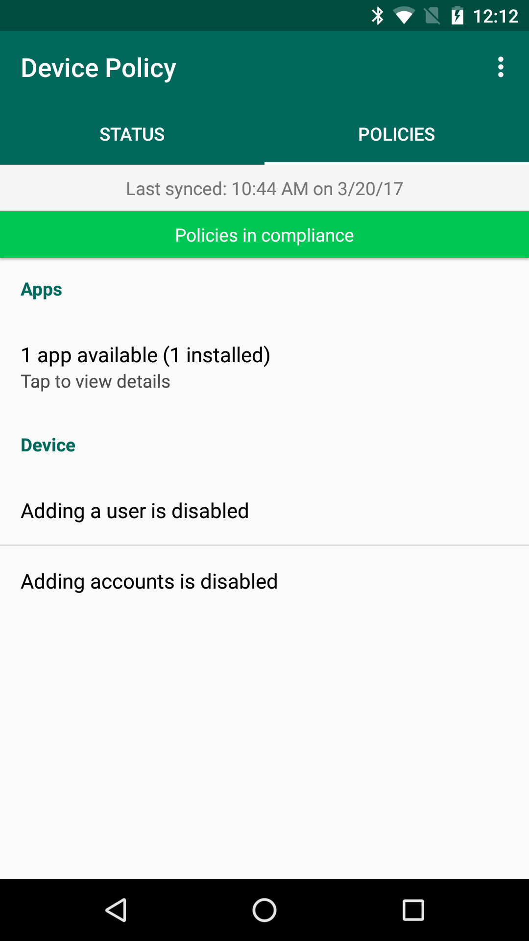 Android Device Policy screenshot #3