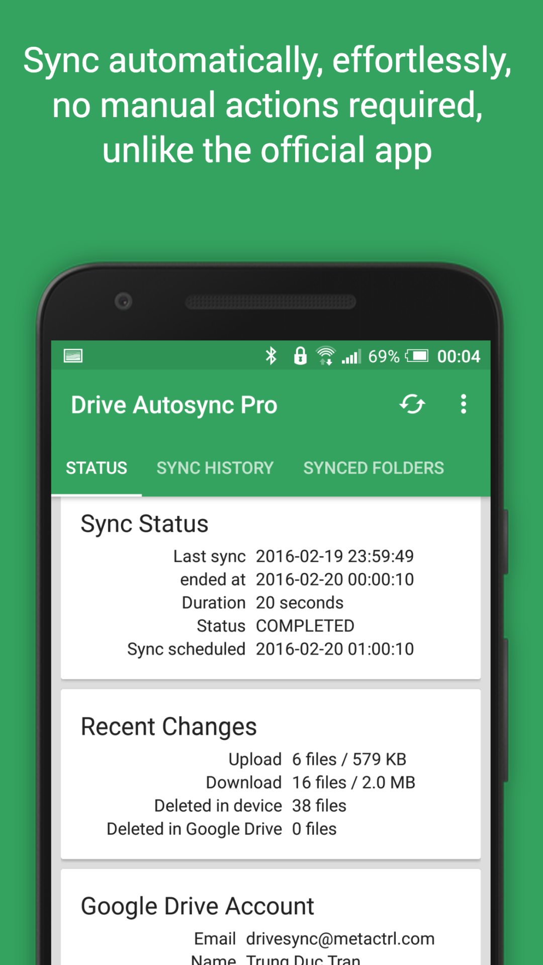 Autosync Google Drive screenshot #1