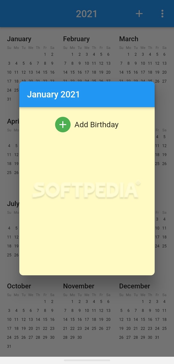 Birthday calendar reminder screenshot #1