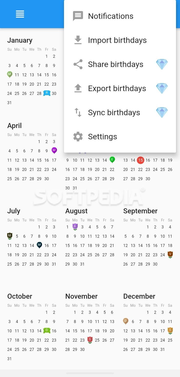 Birthday calendar reminder screenshot #3