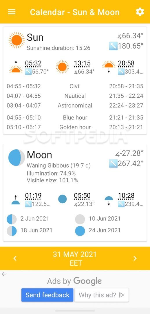 Calendar - Sun & Moon screenshot #1