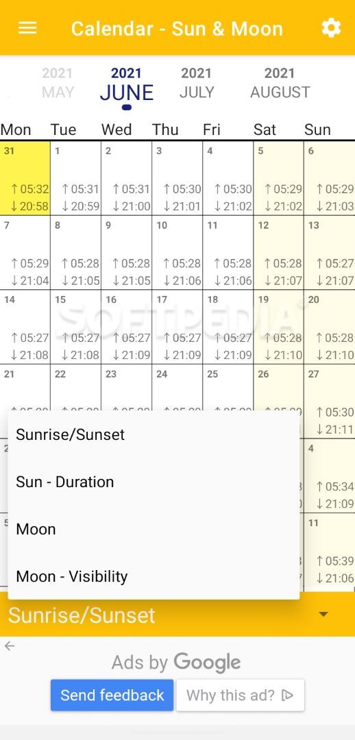Calendar - Sun & Moon screenshot #4