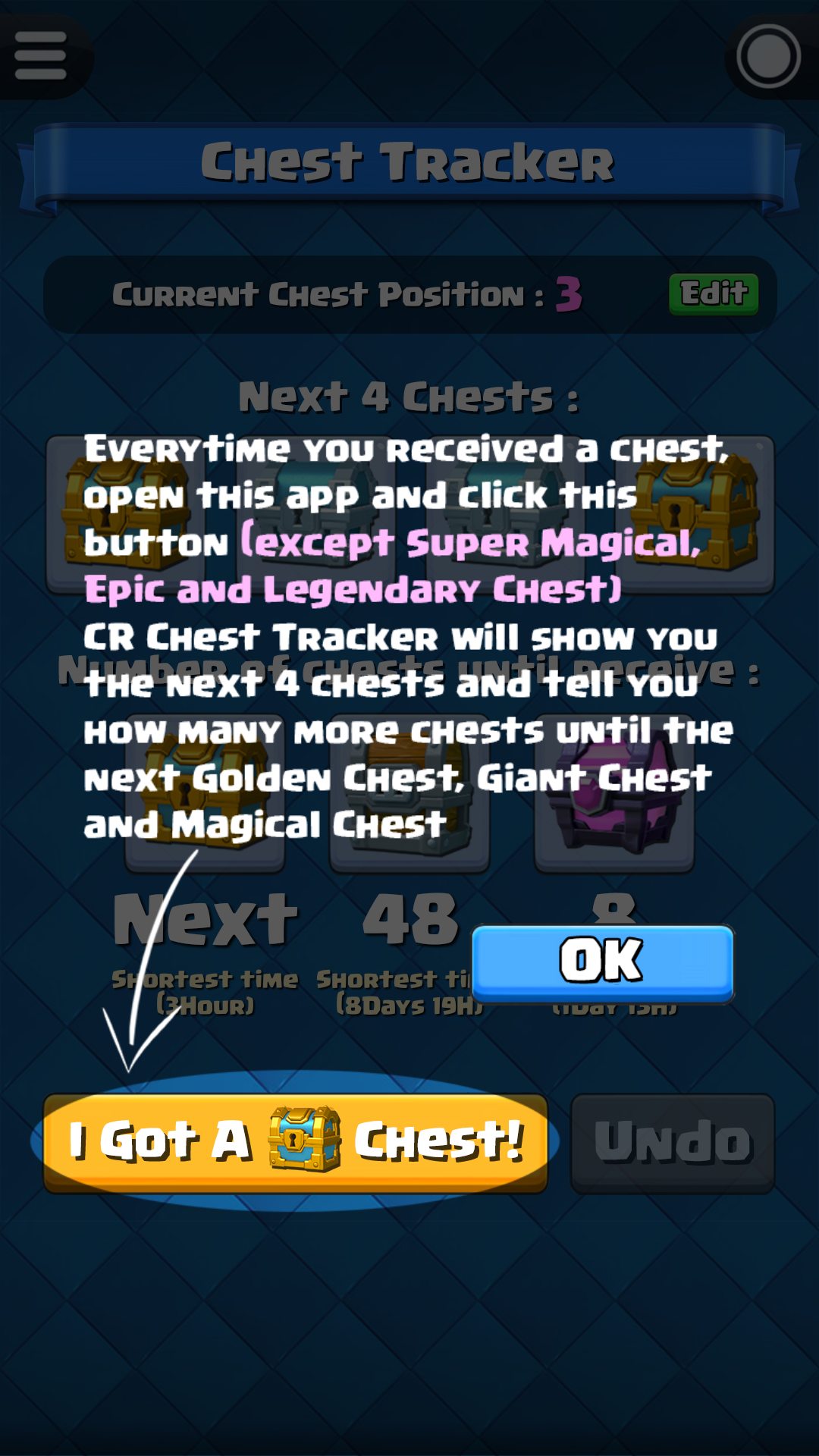Chest Tracker for Clash Royale screenshot #1