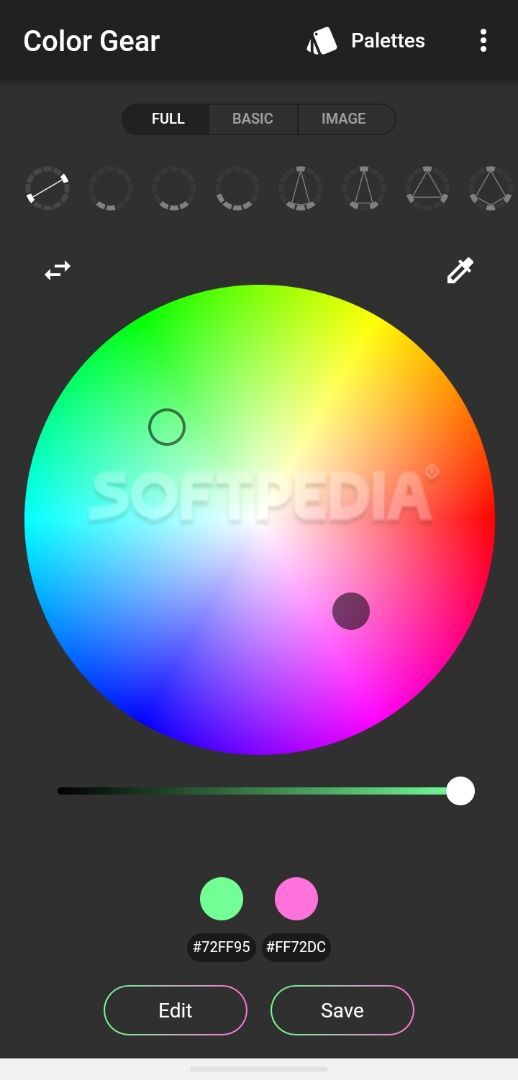 Color Gear Lite: create harmonious color palettes screenshot #0