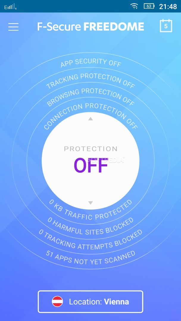 FREEDOME VPN Unlimited anonymous Wifi Security screenshot #1