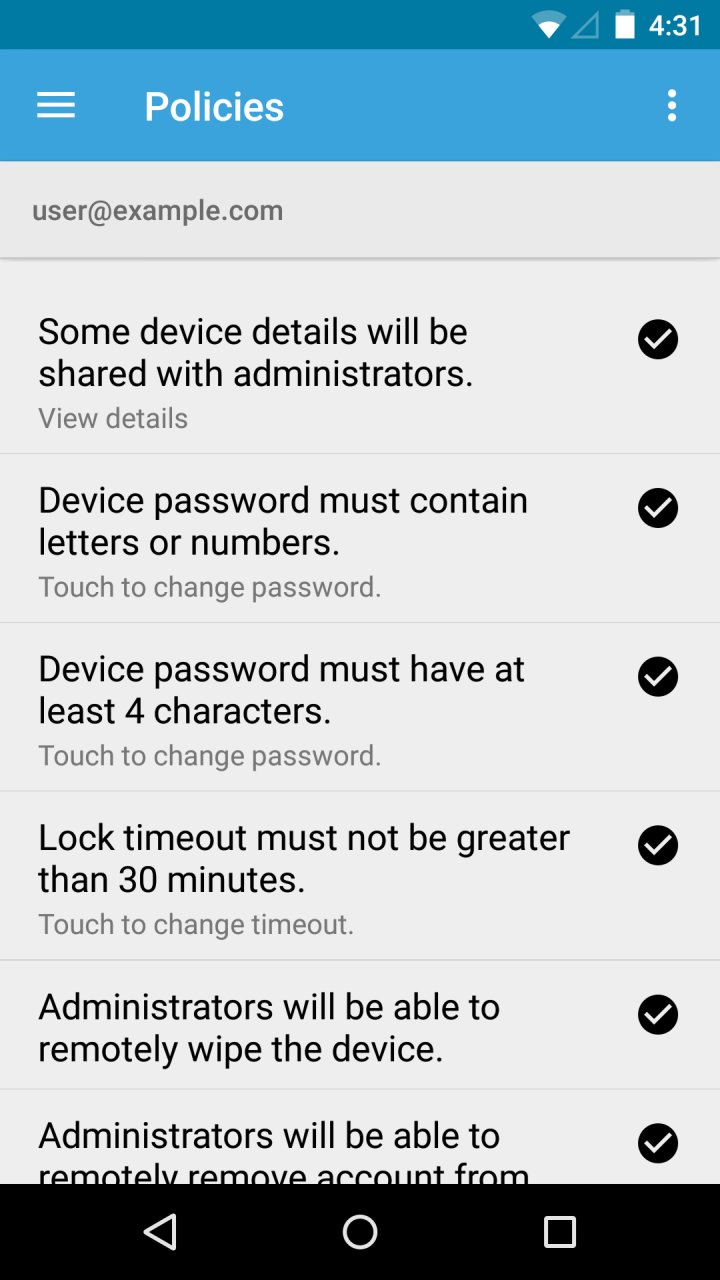 Google Apps Device Policy screenshot #2