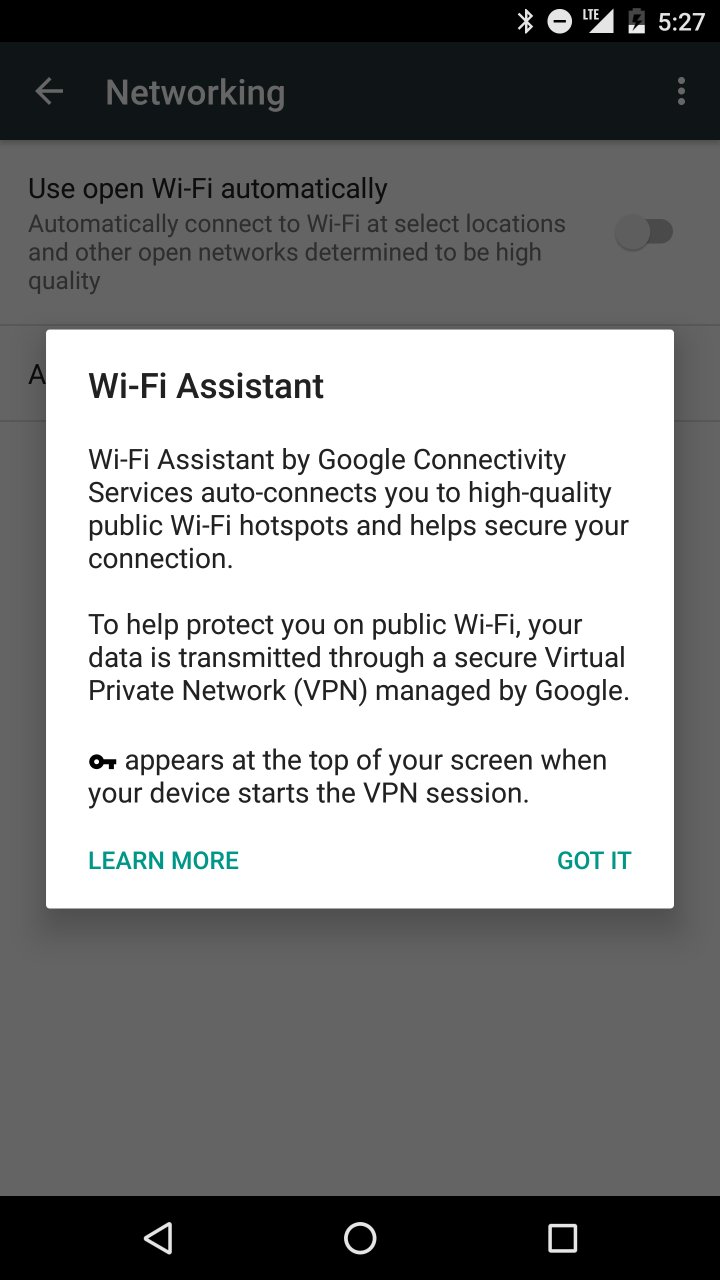 Google Connectivity Services screenshot #1