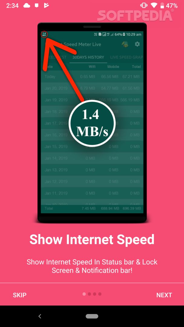 Internet Speed Meter Live screenshot #0
