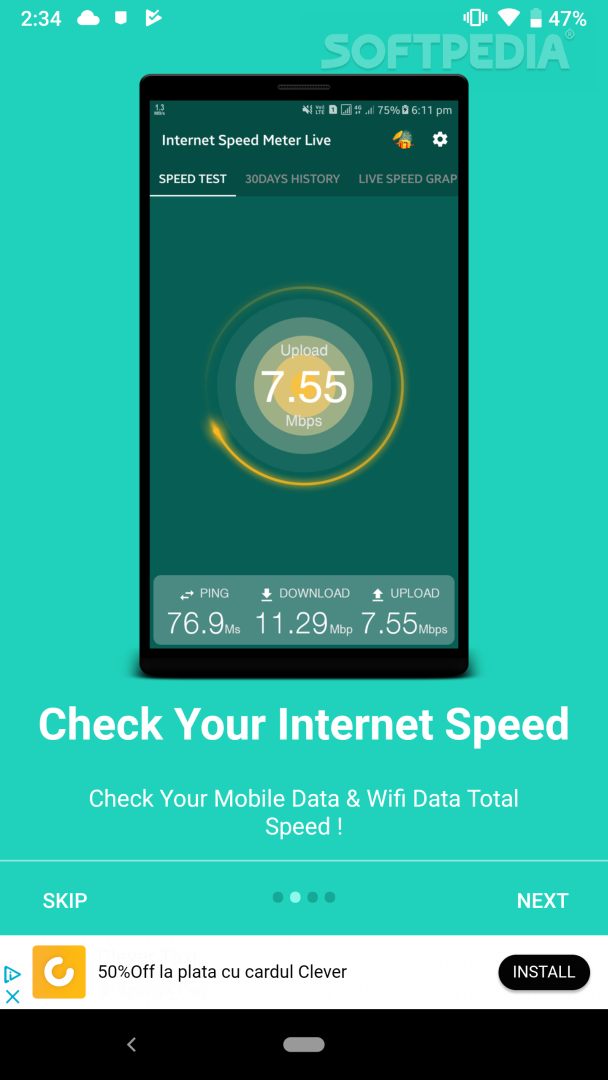 Internet Speed Meter Live screenshot #1