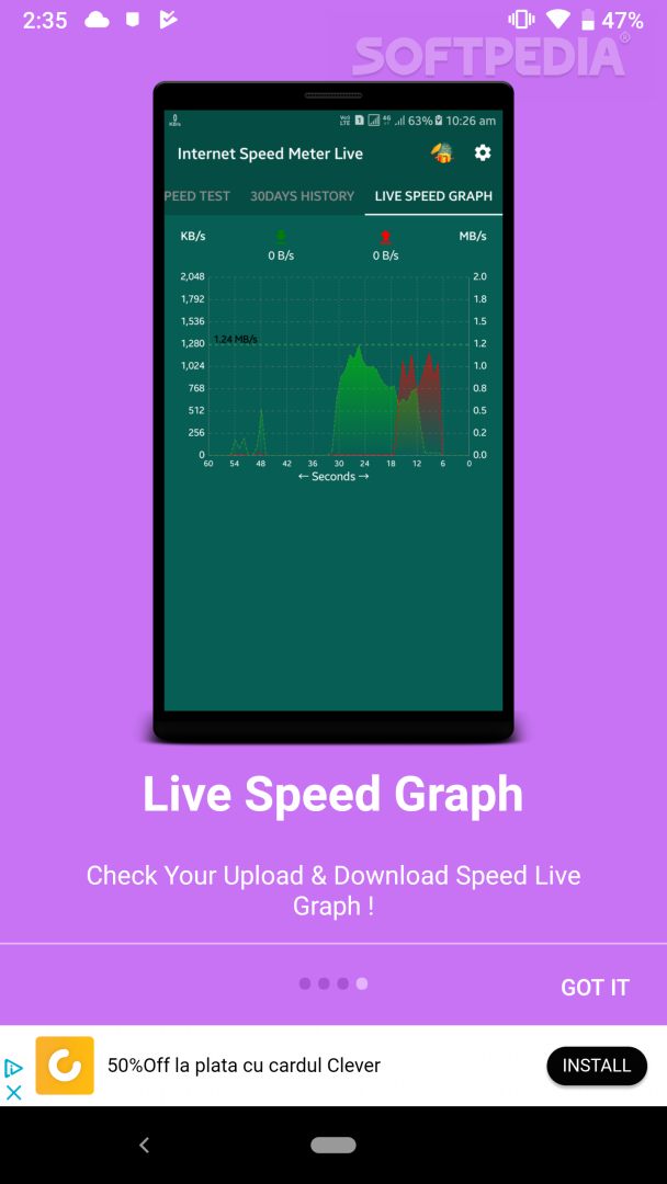 Internet Speed Meter Live screenshot #3