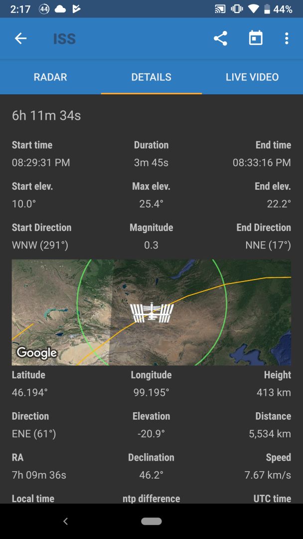 ISS Detector Satellite Tracker screenshot #5