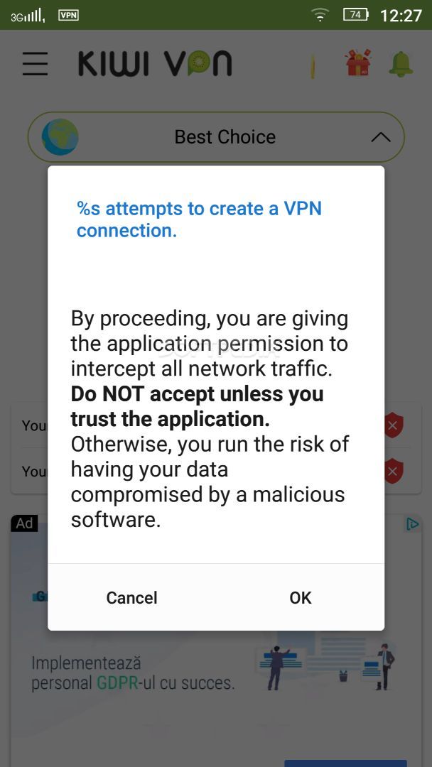 Kiwi VPN Connection For IP Changer, Unblock Sites screenshot #2