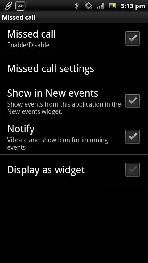 Missed Call smart extension screenshot #3