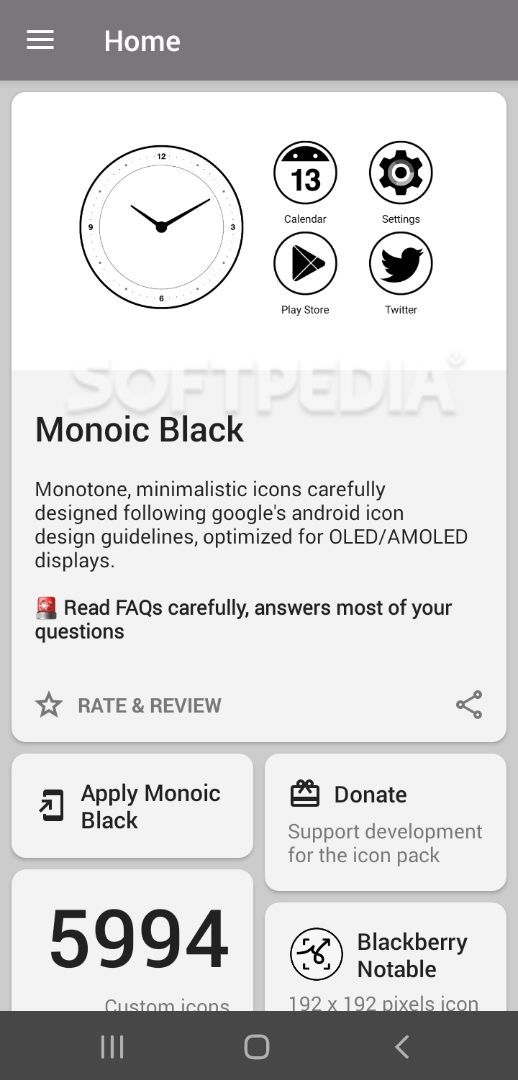 Monoic Black | Dark, Monotone, Minimalistic icons screenshot #0