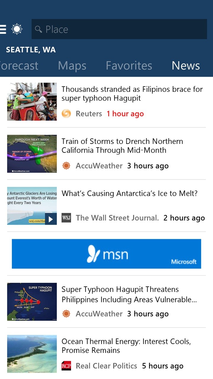 MSN Weather screenshot #3