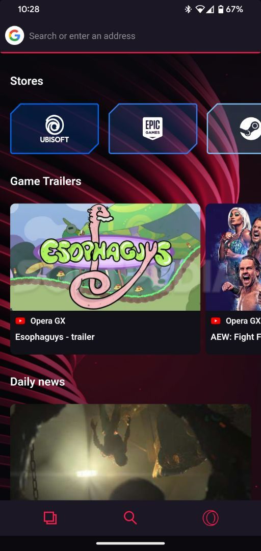Opera's gaming browser is available to download on the Epic Games