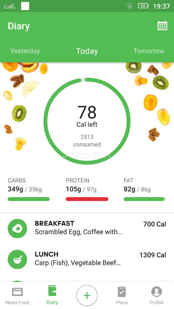 Runtastic Balance Calorie Calculator, Food Tracker screenshot #3