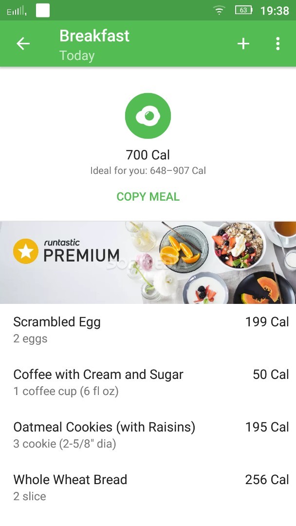 Runtastic Balance Calorie Calculator, Food Tracker screenshot #4