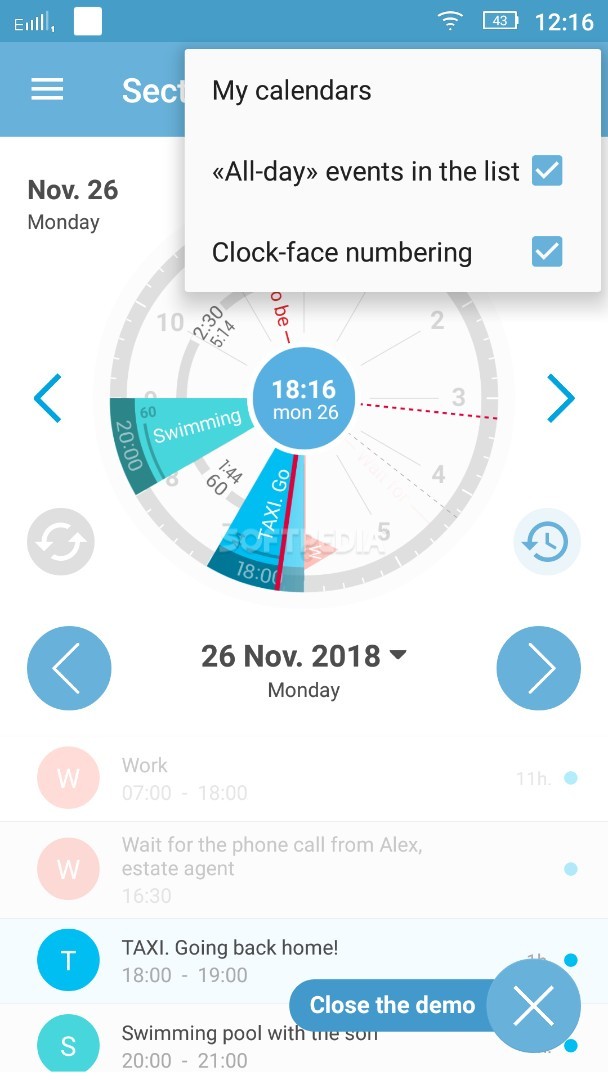 Sectograph. Planner & Time manager on clock widget screenshot #4