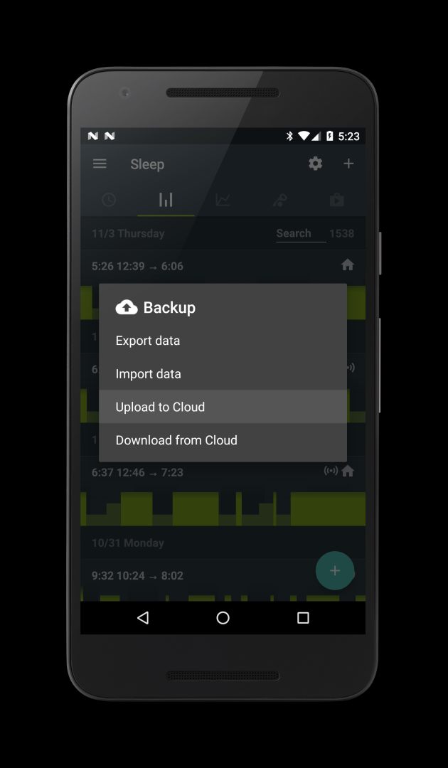 SleepCloud Backup for Sleep as Android screenshot #3