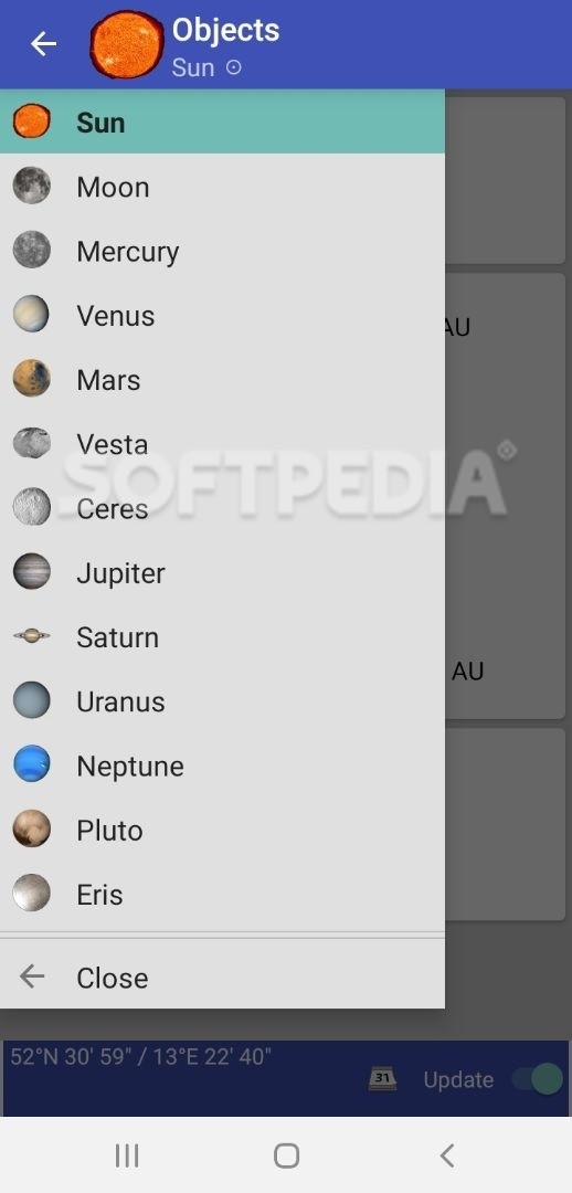 Sun, moon and planets screenshot #2