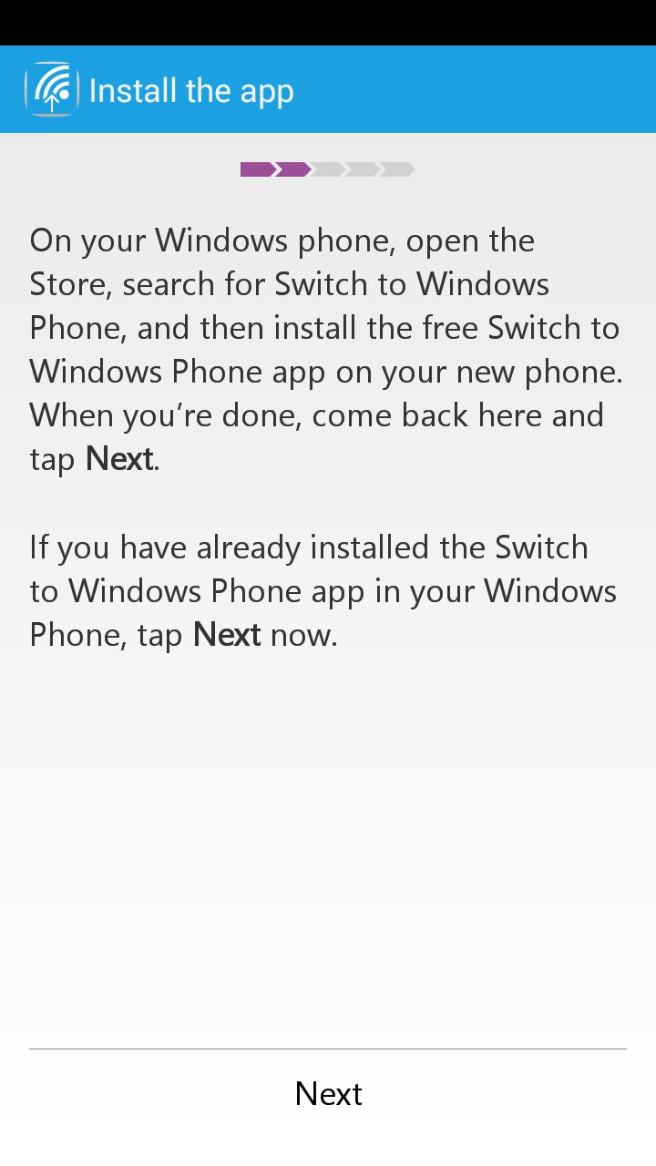 Switch to Windows Phone screenshot #1