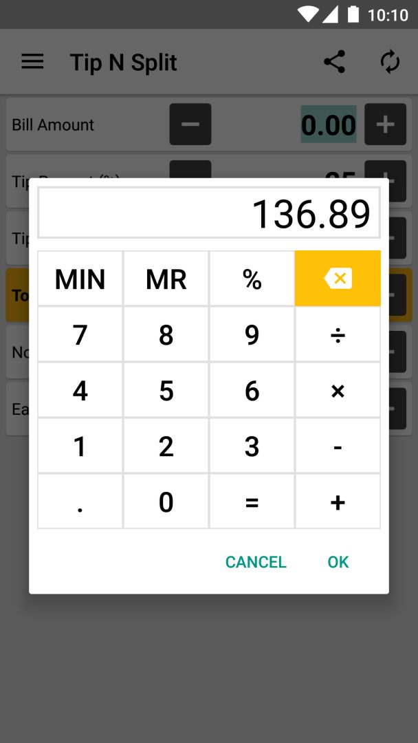 Tip N Split Tip Calculator screenshot #1
