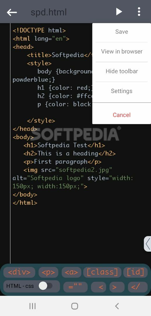 TrebEdit - Mobile HTML Editor screenshot #2