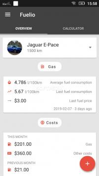 Fuelio: Gas log & costs Screenshot