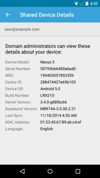 Google Apps Device Policy Screenshot