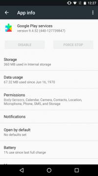 Google Play services Screenshot