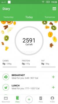 Runtastic Balance Calorie Calculator, Food Tracker Screenshot